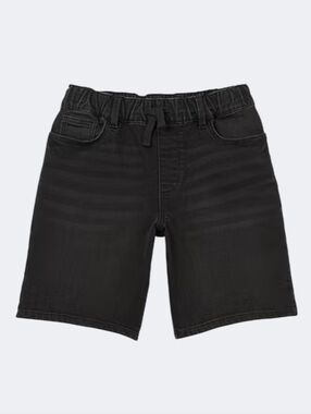 NWT thereabouts Boys Black Acid Wash Drawstring Jean Shorts